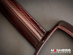 FIAT 500 ABARTH Front Emblem Cover - Carbon Fiber - Dark Red Candy